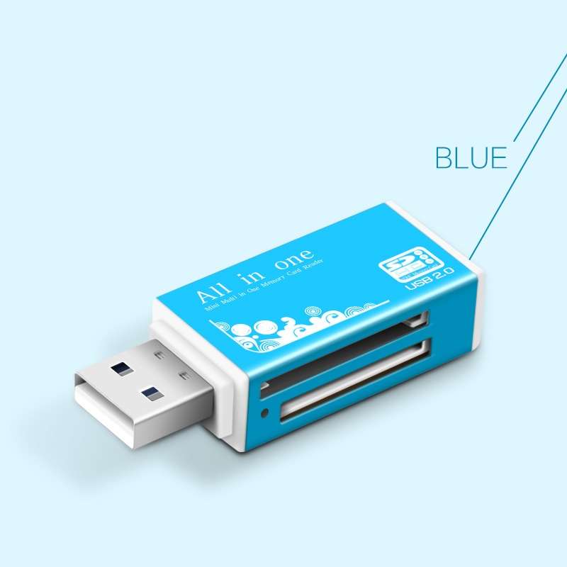 Multi in 1 Memory SD Card Reader for Memory Stick Pro Duo Micro SD,TF,M2,MMC,SDHC MS Card(Gold)