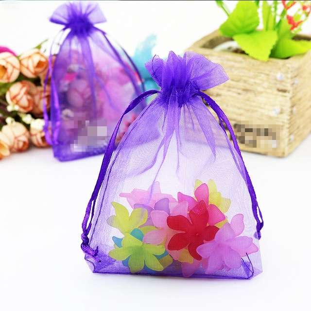 100 PCS Organza Gift Bags Jewelry Packaging Bag Wedding Party Decoration, Size: 7x9cm(D10 Yellow)