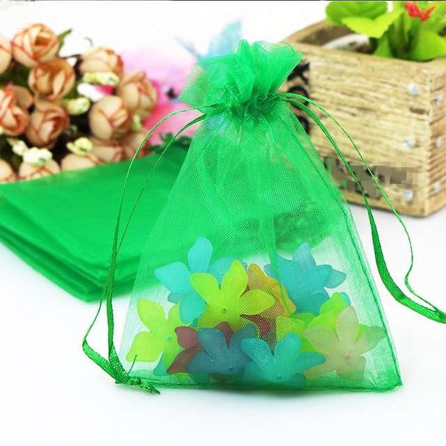 100 PCS Organza Gift Bags Jewelry Packaging Bag Wedding Party Decoration, Size: 7x9cm(D10 Yellow)