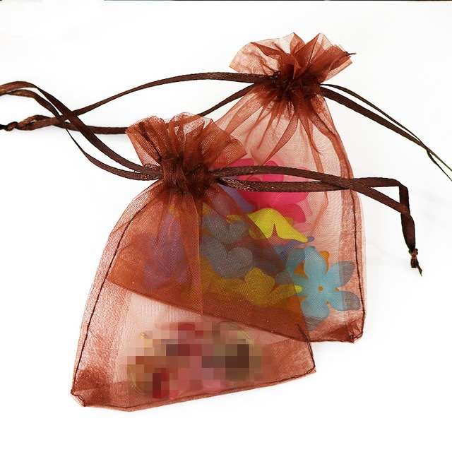 100 PCS Organza Gift Bags Jewelry Packaging Bag Wedding Party Decoration, Size: 7x9cm(D10 Yellow)