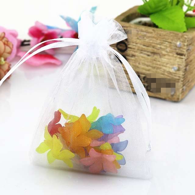100 PCS Organza Gift Bags Jewelry Packaging Bag Wedding Party Decoration, Size: 7x9cm(D10 Yellow)
