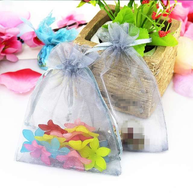 100 PCS Organza Gift Bags Jewelry Packaging Bag Wedding Party Decoration, Size: 7x9cm(D10 Yellow)