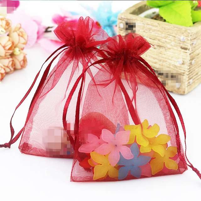 100 PCS Organza Gift Bags Jewelry Packaging Bag Wedding Party Decoration, Size: 7x9cm(D10 Yellow)