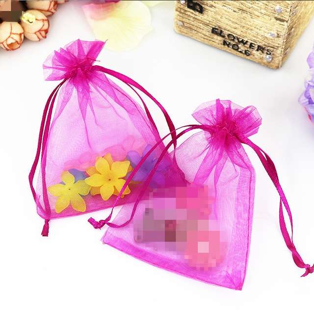 100 PCS Organza Gift Bags Jewelry Packaging Bag Wedding Party Decoration, Size: 7x9cm(D10 Yellow)