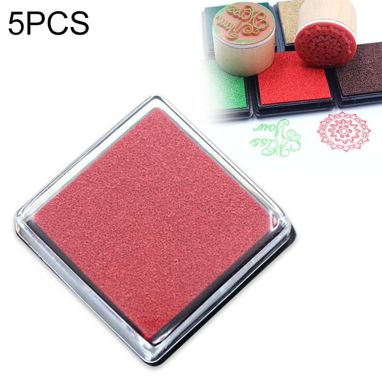 5 PCS Creative Color Ink Pad Small Ink Pad, Size:4x4cm(Pink)