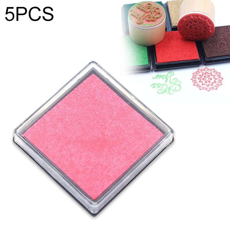 5 PCS Creative Color Ink Pad Small Ink Pad, Size:4x4cm(Pink)