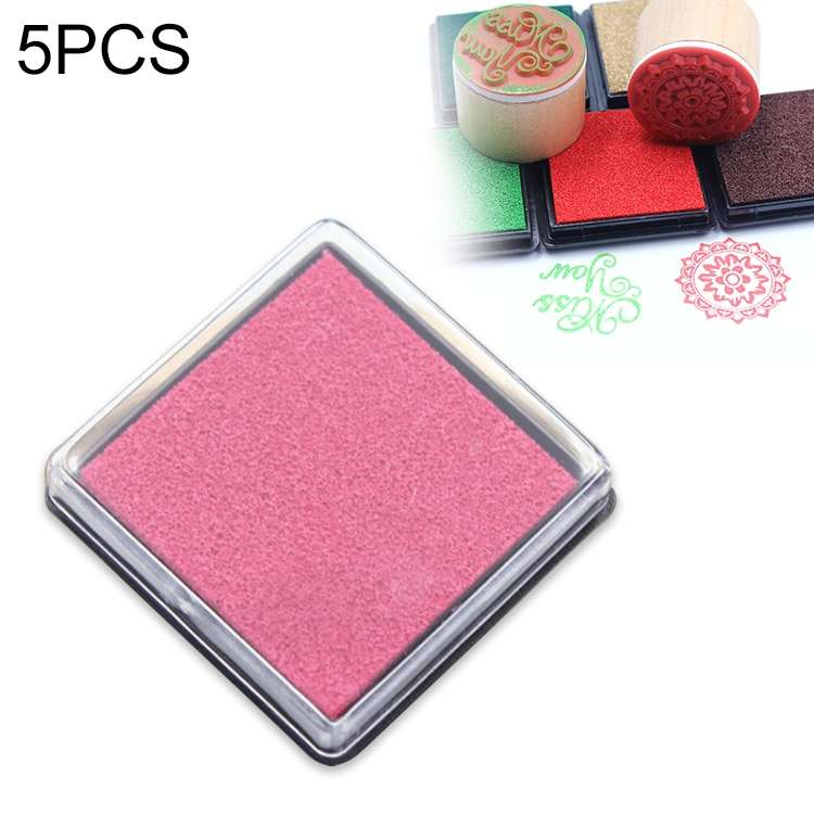 5 PCS Creative Color Ink Pad Small Ink Pad, Size:4x4cm(Pink)
