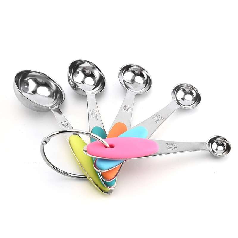 5 in 1 Stainless Steel Measuring Spoon Set Coffee Spoon Baking Kitchen Gadget, Style:Measuring Spoon