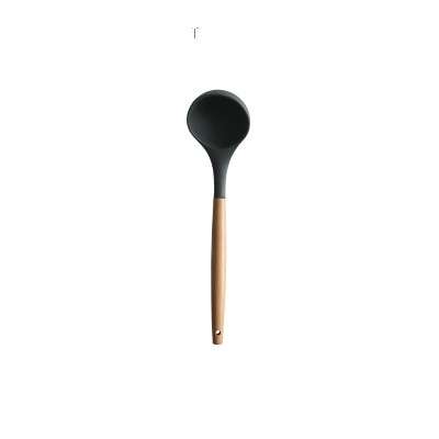 Silicone Wood Handle Spatula Heat-resistant Soup Spoon Non-stick Special Cooking Shovel Kitchen Tool
