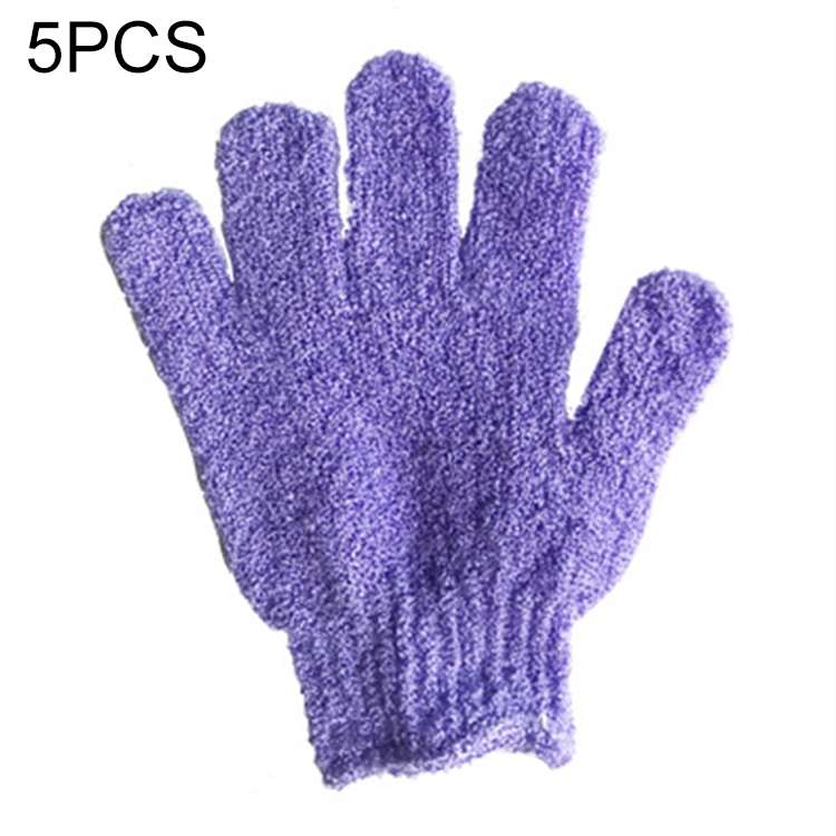 5 PCS Shower Bath Gloves Exfoliating Spa Massage Scrub Body Glove(Blue)