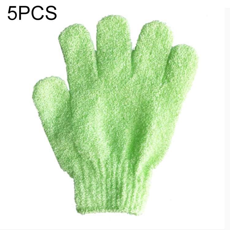 5 PCS Shower Bath Gloves Exfoliating Spa Massage Scrub Body Glove(Blue)