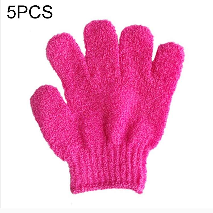5 PCS Shower Bath Gloves Exfoliating Spa Massage Scrub Body Glove(Blue)