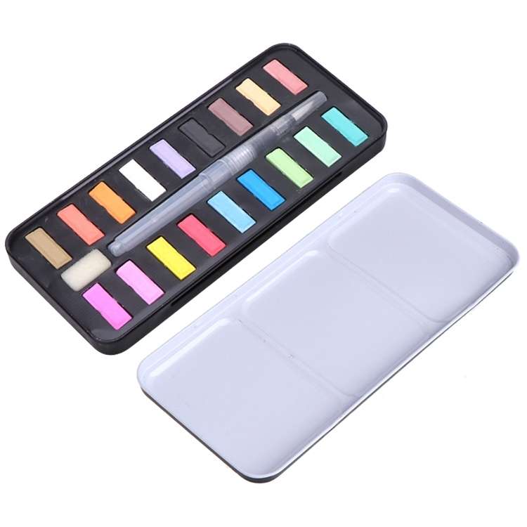 Solid Watercolor Paint Set Portable Drawing Acrylic Art Painting Supplies(24 colors)