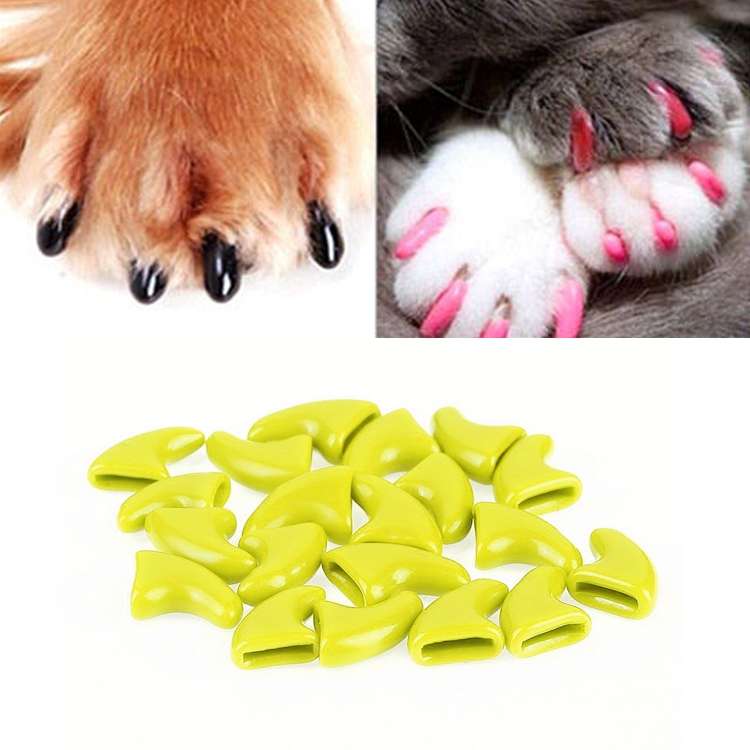 20 PCS Silicone Soft Cat Nail Caps / Cat Paw Claw / Pet Nail Protector/Cat Nail Cover, Size:XS(Black