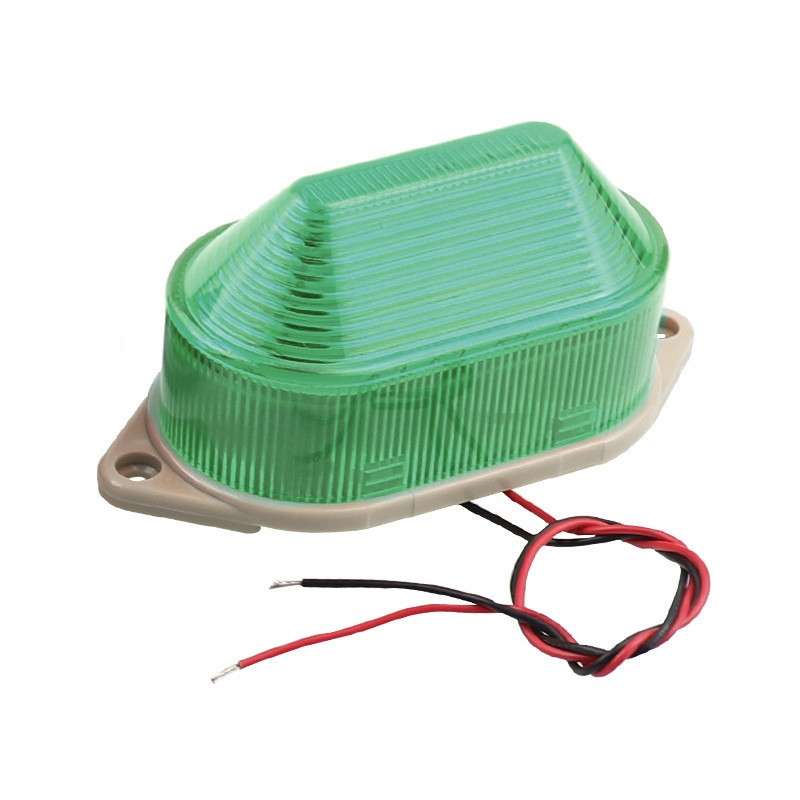 DC24V Led Mini Strobe Signal Warning Light Silent Warning Light(Green)