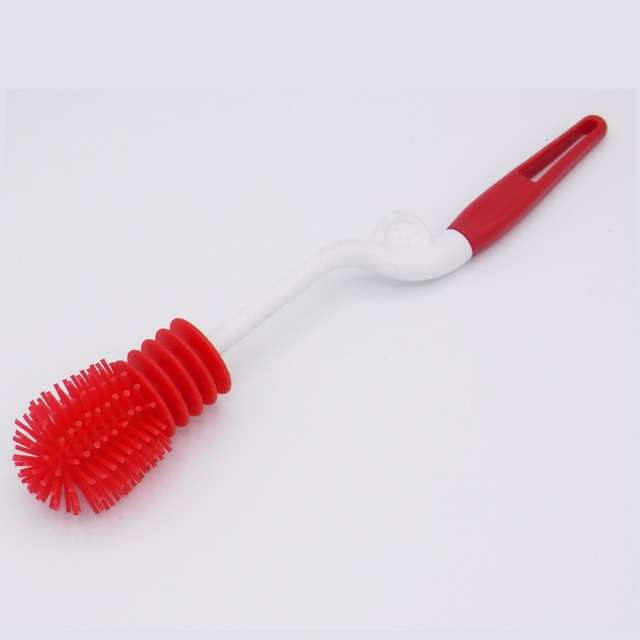 Washing Cleaning Rotary Handle Long Handle Scrubbing Feeding-bottle Brush(Green)