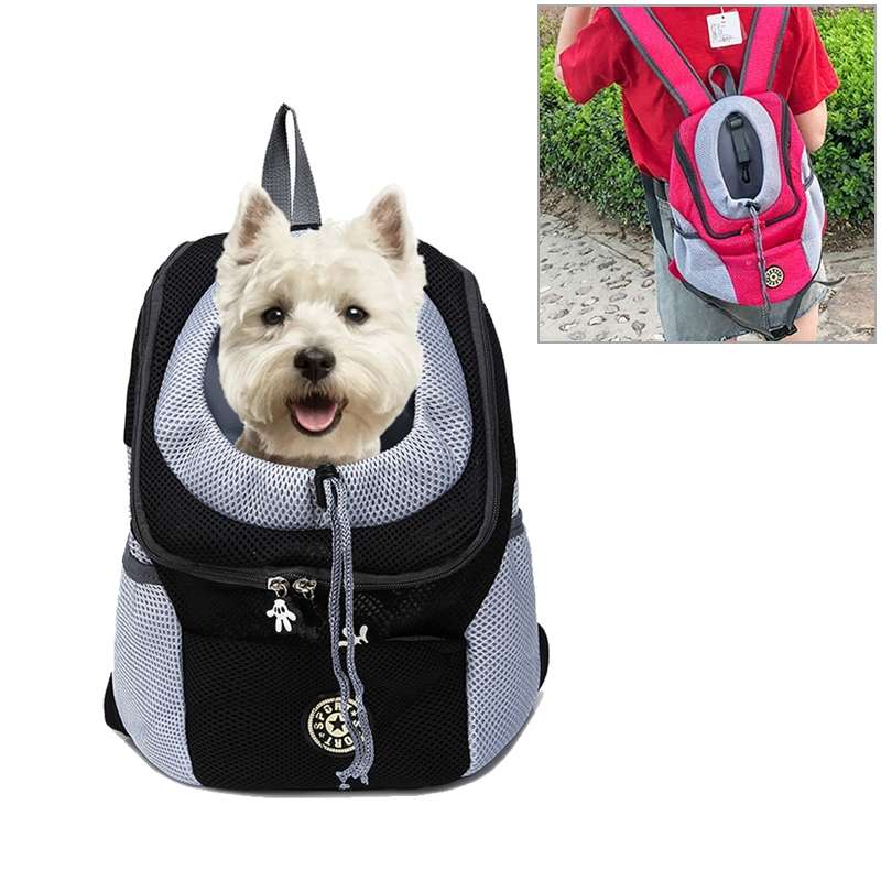 Outdoor Pet Dog Carrier Bag Front Bag Double Shoulder Portable Travel Backpack Mesh Backpack Head, S