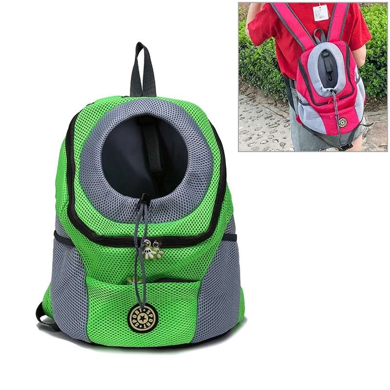 Outdoor Pet Dog Carrier Bag Front Bag Double Shoulder Portable Travel Backpack Mesh Backpack Head, S