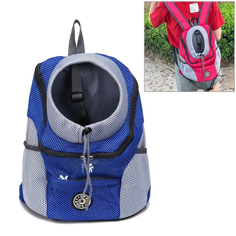 Outdoor Pet Dog Carrier Bag Front Bag Double Shoulder Portable Travel Backpack Mesh Backpack Head, S