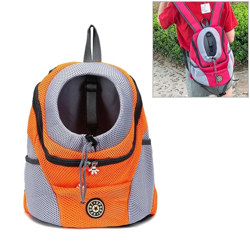 Outdoor Pet Dog Carrier Bag Front Bag Double Shoulder Portable Travel Backpack Mesh Backpack Head, S