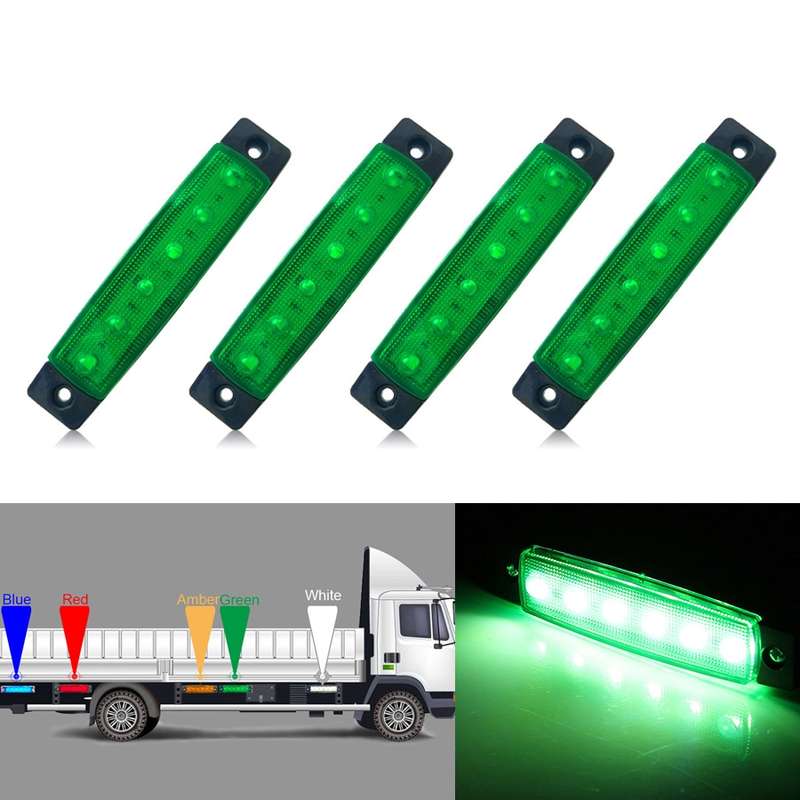 4 PCS 12V 6 SMD Auto Car Bus Truck Wagons External Side Marker Lights LED Trailer Indicator Light Re
