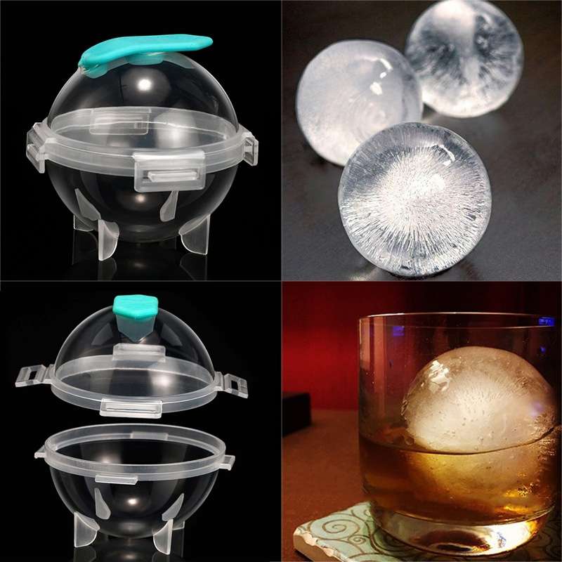 12 PCS Whiskey Ice Ball Mold Silicone PP Round Ice Tray Random Color Delivery, Style:Detachable Cove