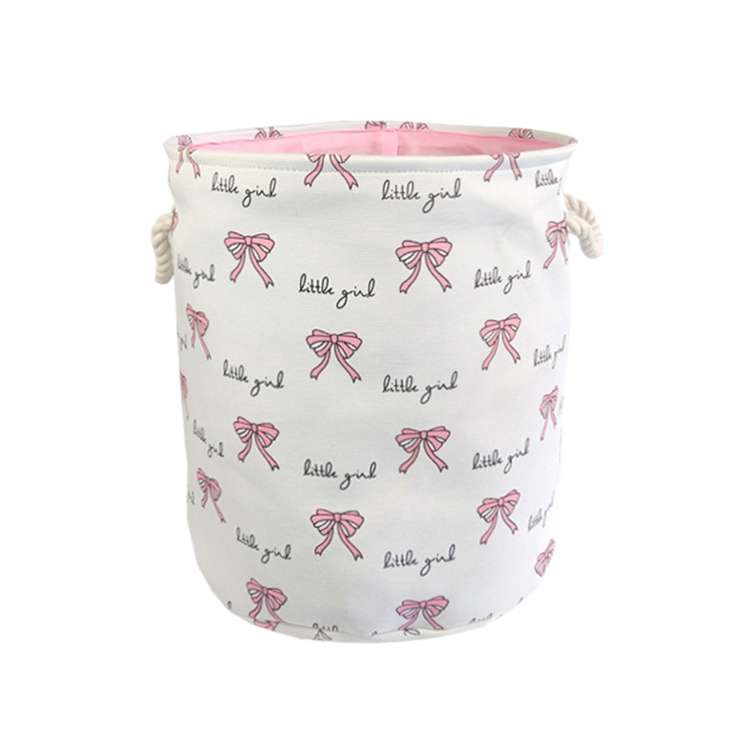 Oxford Foldable Laundry Basket Dirty Clothes Baskets Bag Organizer Toys Storage Bag(Grey Pink)