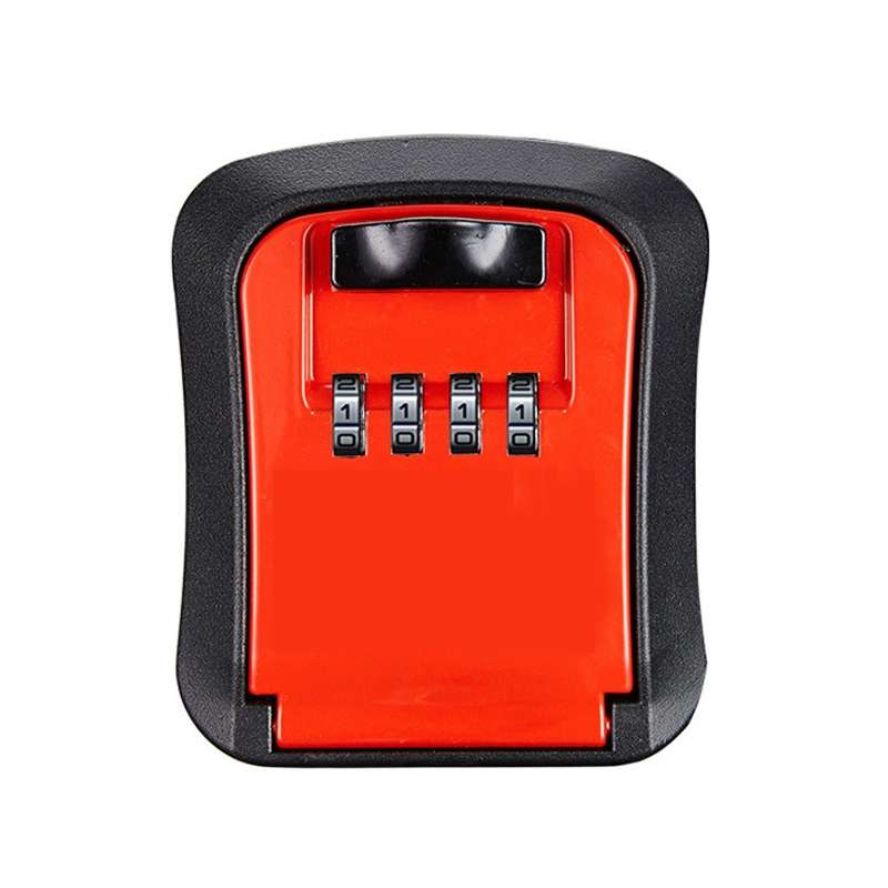 Wall-Mounted Key Code Box Construction Site Home Decoration Four-Digit Code Lock Key Box(Gray)