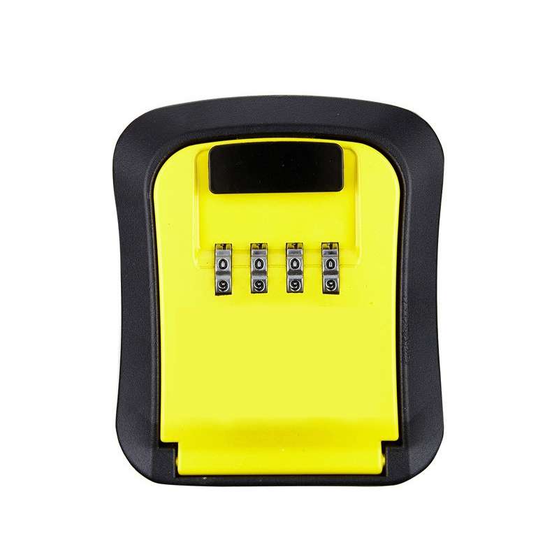 Wall-Mounted Key Code Box Construction Site Home Decoration Four-Digit Code Lock Key Box(Gray)