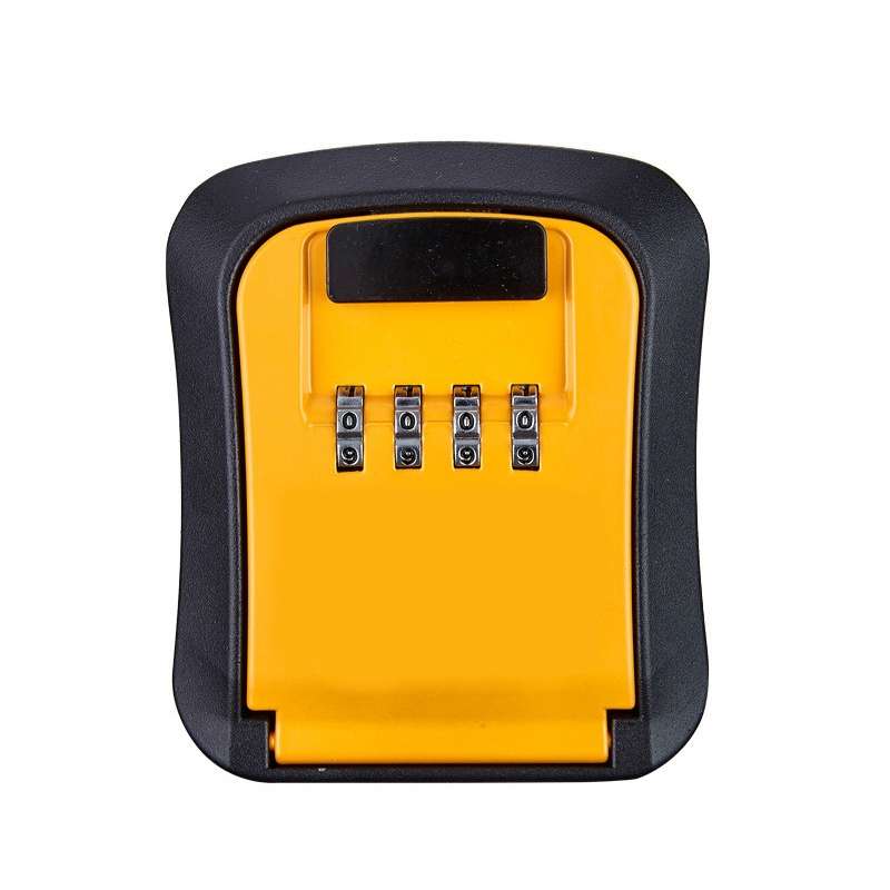 Wall-Mounted Key Code Box Construction Site Home Decoration Four-Digit Code Lock Key Box(Gray)