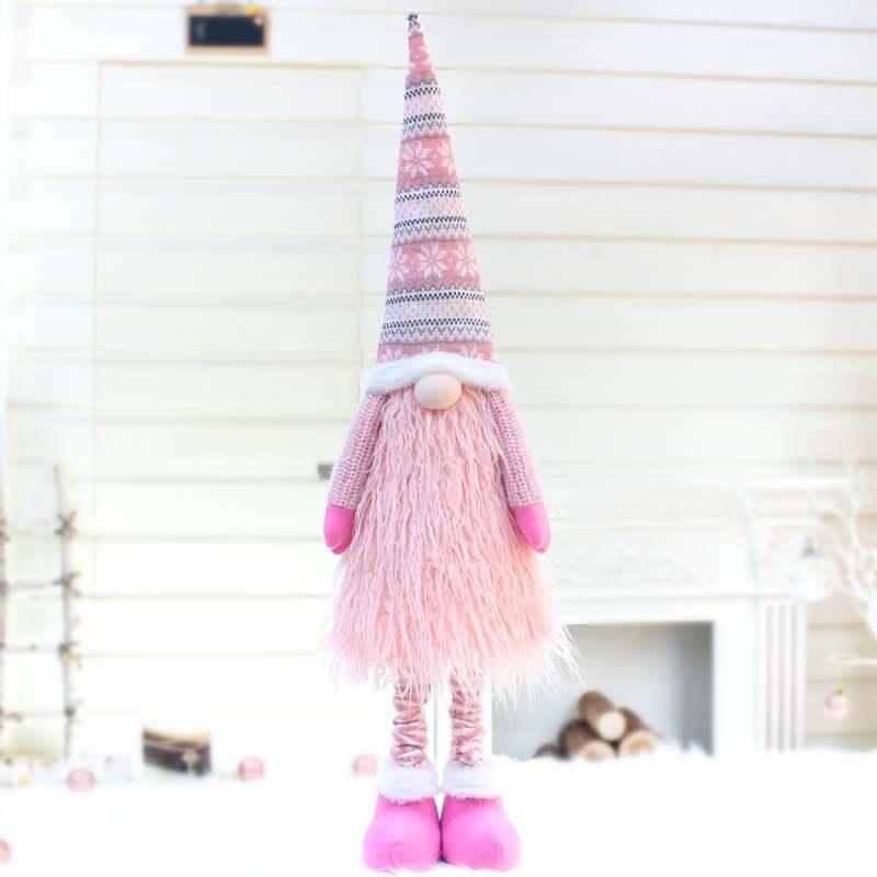 Christmas Faceless Dolls Holiday Decorations Children Gift, Style:32011(Pink)