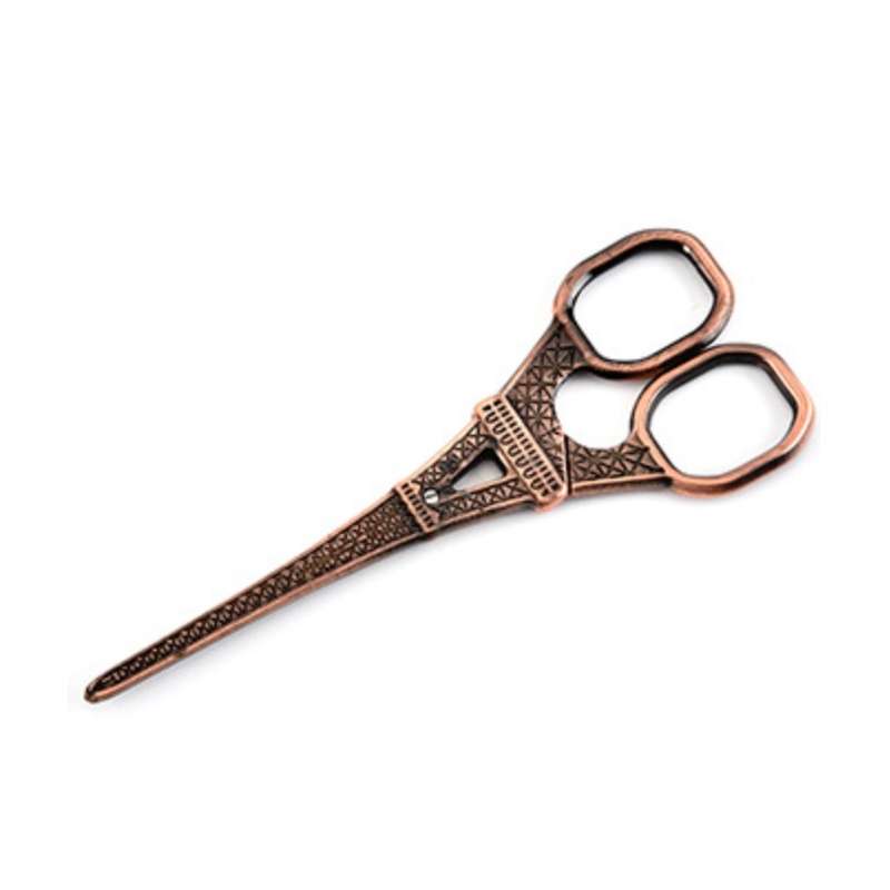 Stainless Steel Eiffel Tower Scissors Handmade Thread Tea Bag Scissors(Green Bronze)
