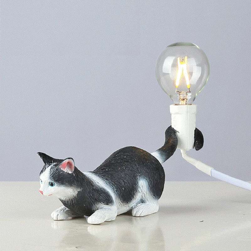 Cat Light Animal Table Lamp Mini Night Light, Power Plug:UK Plug(Look at the Tail)