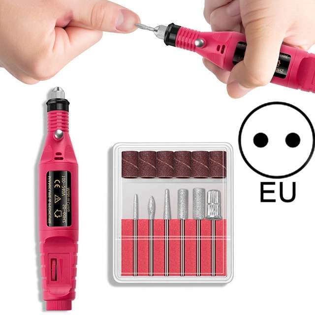 Electric Nail Kit Nail Tips Manicure Machine Electric Nail Art Pen(US Blue)