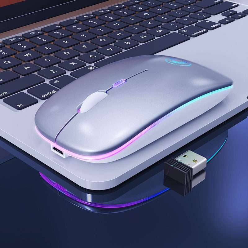 iMICE E-1300 4 Keys 1600DPI Luminous Wireless Silent Desktop Notebook Mini Mouse, Style:Charging Lu