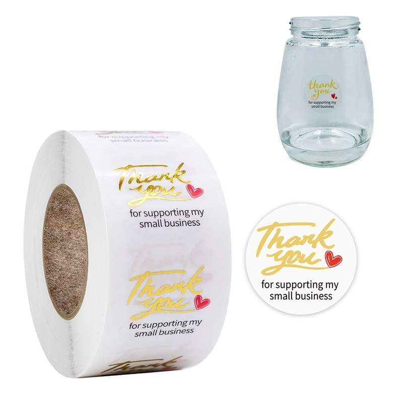 3 PCS Transparent Gilding Thank You Baking Sticker Envelope Sealing Sticker Gift Decoration Label, S