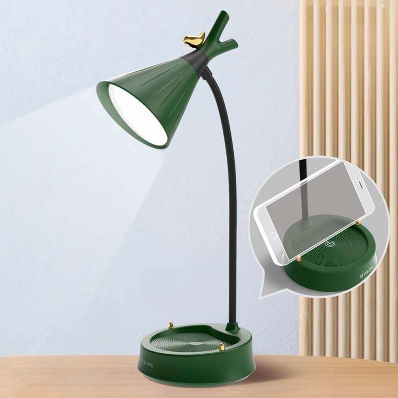 GIVELONG Forest Bird LED Touch Usb Table Lamp With Mobile Phone Holder Bedroom Bedside Night Light(G