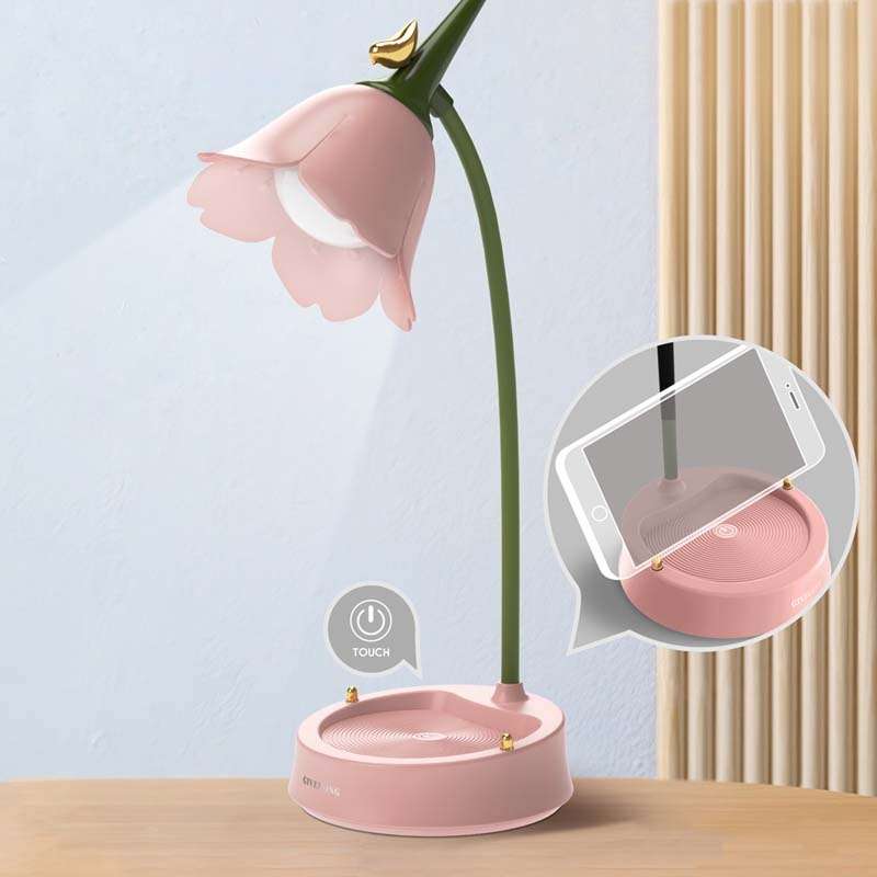 GIVELONG Forest Bird LED Touch Usb Table Lamp With Mobile Phone Holder Bedroom Bedside Night Light(G