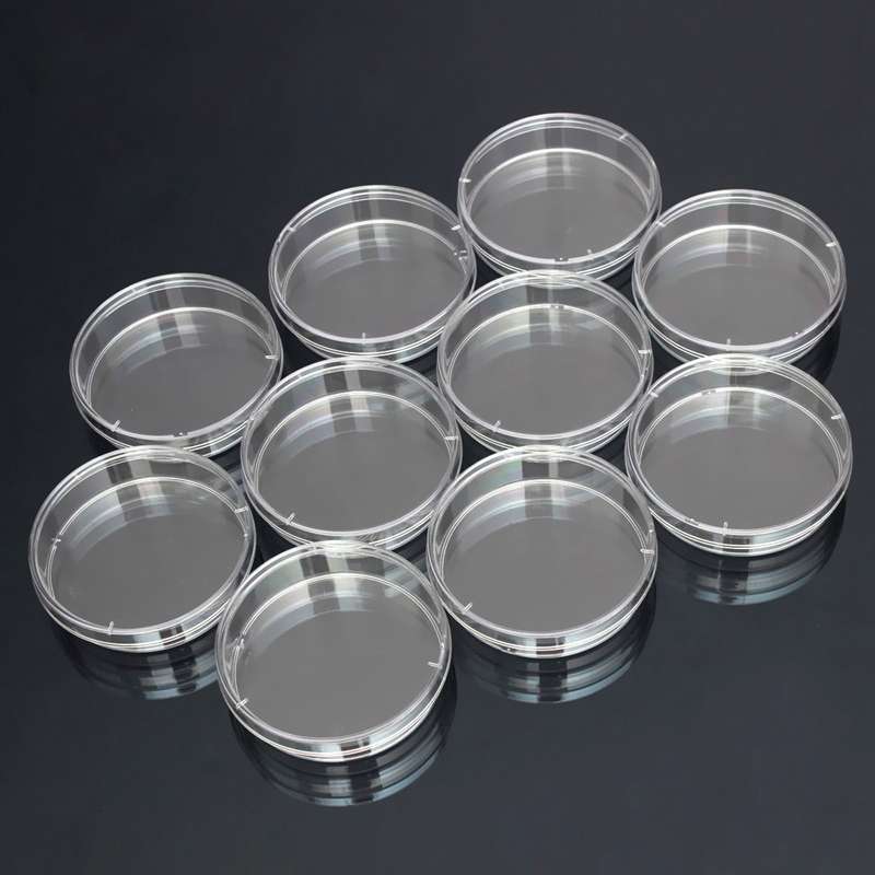 10 PCS Polystyrene Sterile Petri Dishes Bacteria Dish Laboratory Biological Scientific Lab Supplies,