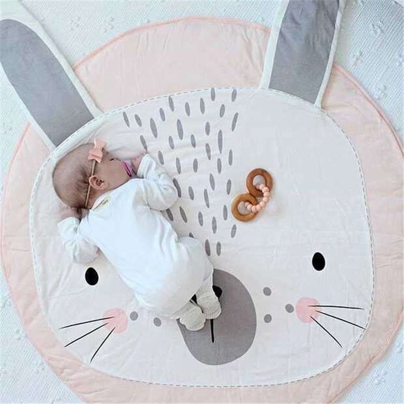 Baby Infant Play Mats Kids Crawling Carpet Floor Rug Baby Bedding Rabbit Blanket Cotton Game Pad Chi