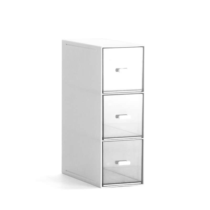 Desktop Drawer Storage Box Cosmetics Office Student Stationery Pen Dormitory Three Grid Desk Rack(Co