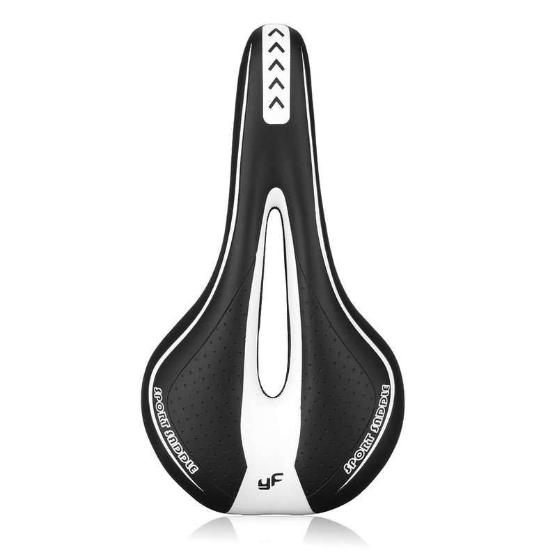 YAFEE YF-1018 Mountain Bike Saddle Bicycle Riding Saddle Bicycle Saddle(White Red)