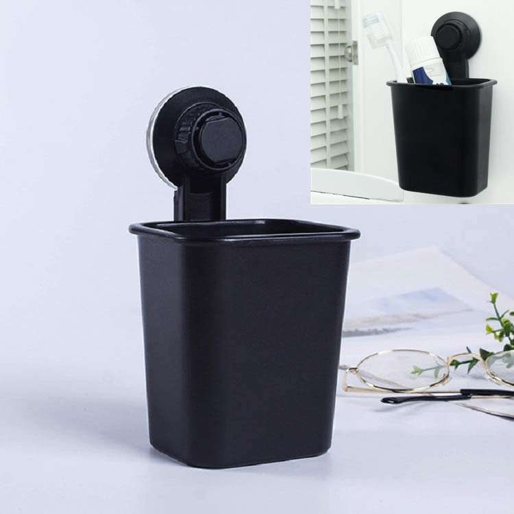 Suction Wall Toothpaste Toothbrush Holder Bathroom Shelf(White)