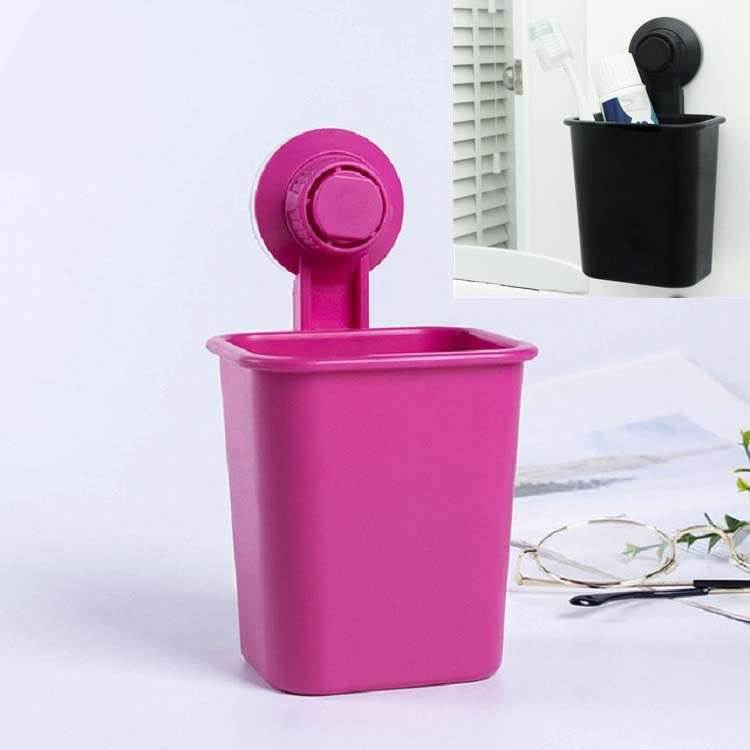 Suction Wall Toothpaste Toothbrush Holder Bathroom Shelf(White)