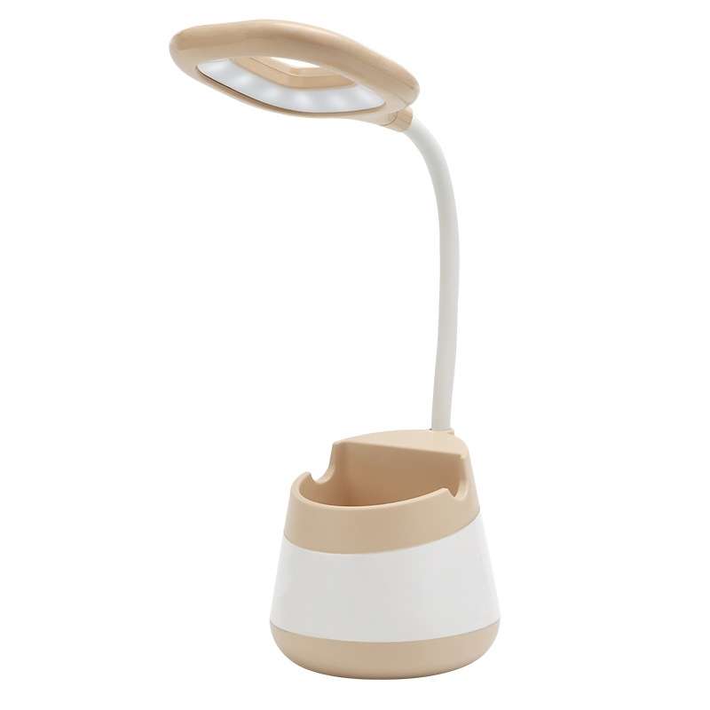 USB Charging LED Desk Light Eye Protection Lamp with Pen Holder and Phone Holder(CS276-3 Green)