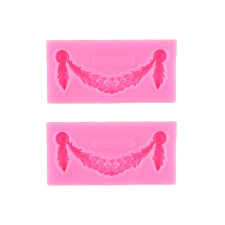 2 PCS Fondant Cake Silicone Mold Hollow Embossed Border Frame Retro Photo Frame Mould( 7th 17-113)