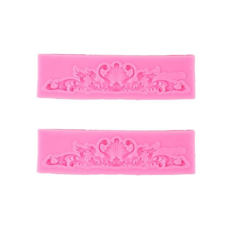 2 PCS Fondant Cake Silicone Mold Hollow Embossed Border Frame Retro Photo Frame Mould( 7th 17-113)