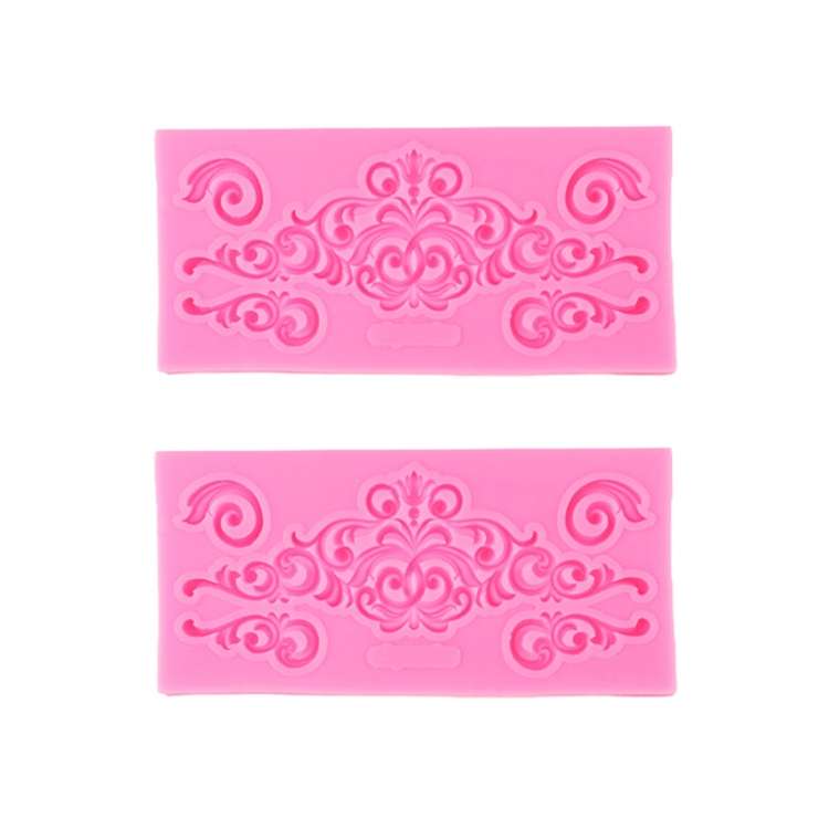 2 PCS Fondant Cake Silicone Mold Hollow Embossed Border Frame Retro Photo Frame Mould( 7th 17-113)