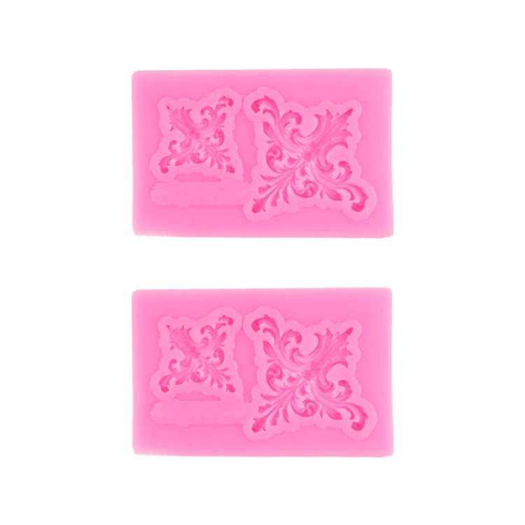 2 PCS Fondant Cake Silicone Mold Hollow Embossed Border Frame Retro Photo Frame Mould( 7th 17-113)