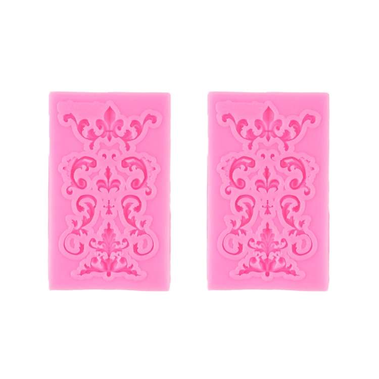 2 PCS Fondant Cake Silicone Mold Hollow Embossed Border Frame Retro Photo Frame Mould( 7th 17-113)